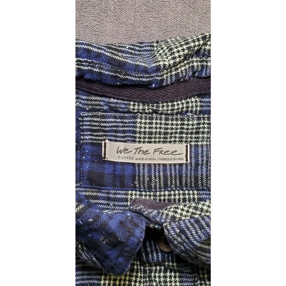 We The Free Wms Sz XL Boho Cowgirl Peasant Indie Grunge Crop Plaid Flannel C23 - Picture 5 of 9